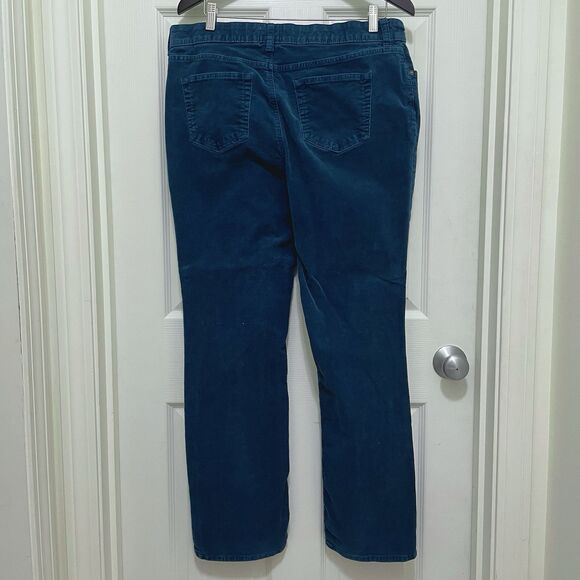 St. John's Bay Corduroy Pants Dark Blue Teal‎ Women's Size 14 Straight Leg - Picture 2 of 9